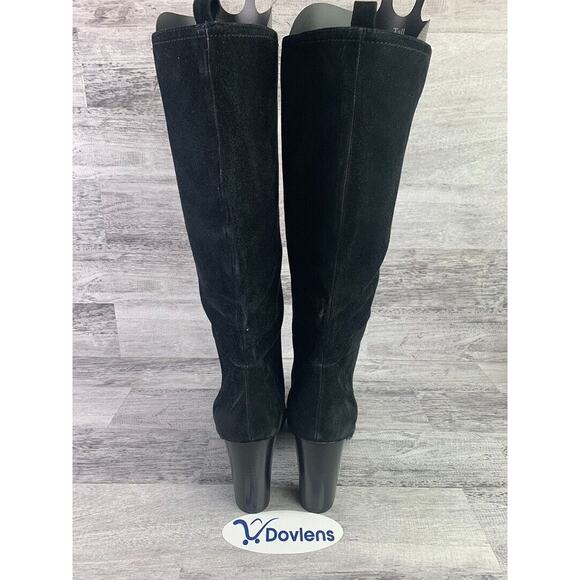 T&B Womens Black Suede Pointed Knee-High Boots Size 10M - Picture 3 of 8
